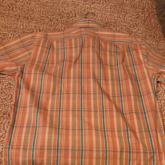 The Southern Shirt Company Peach Blue Plaid Casual Button Down - Picture 3 of 4